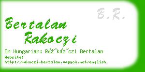 bertalan rakoczi business card